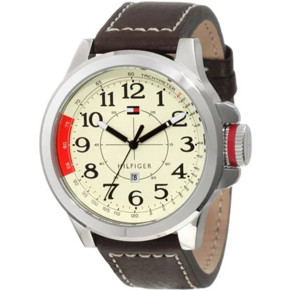 TOMMY HILFIGER WATCH WITH 38MM WHITE FACE & BEIGE LEATHER BAND. Tommy Hilfiger Watches - Watches | Elegant & Stylish  main image 4